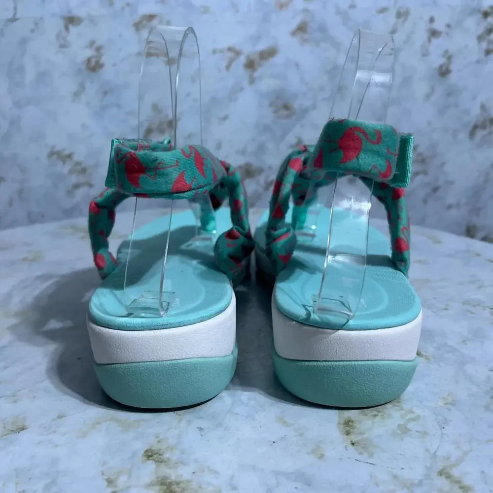 Clarks Arla Nicole Women's Size 9.5 Wide Shoes Green Comfort Slingback Sandals - Picture 5 of 12